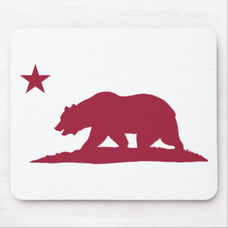 California Republic Bear - Red Mouse Pad