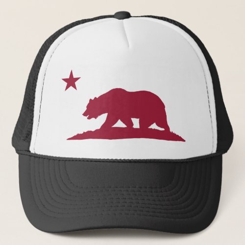 California Republic Bear _ Red Trucker Hat