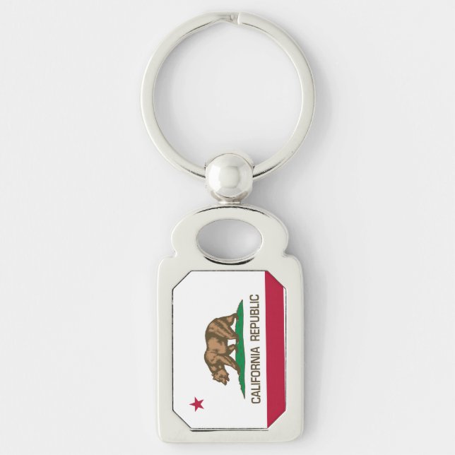California Republic Bear Star Flag Keychain (Front)