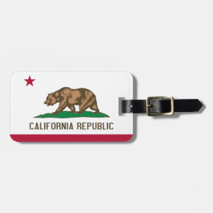 California Republic Bear State Flag Luggage Tag