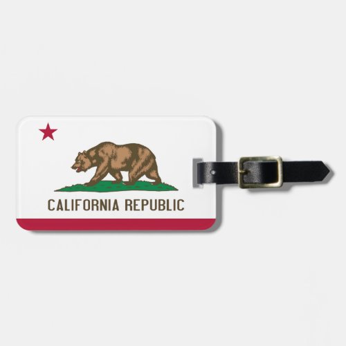 California Republic Bear State Flag Luggage Tag