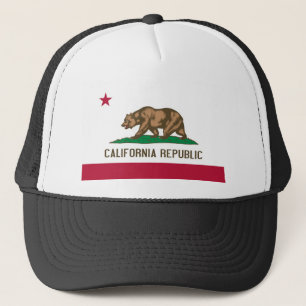 California Republic Bear State Flag Trucker Hat