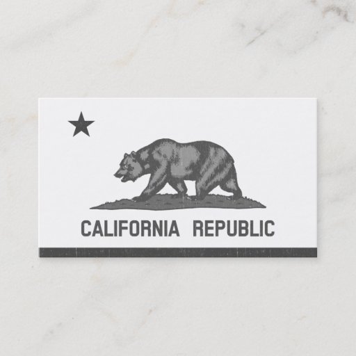 Customizable California Republic (Black) Business Cards