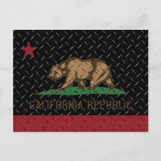 California Republic Black Diamond Plate Postcard (Front)