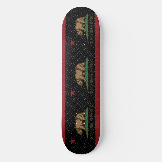 California Republic Black Diamond Plate Skateboard (Front)