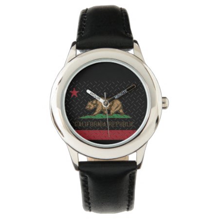 California Republic Black Diamond Plate Watch
