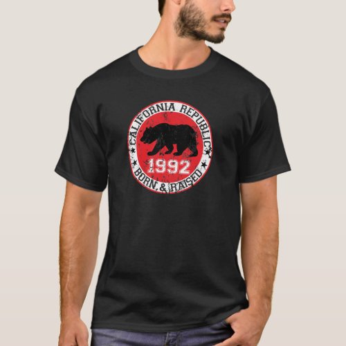 california republic born raised 1992 T_Shirt