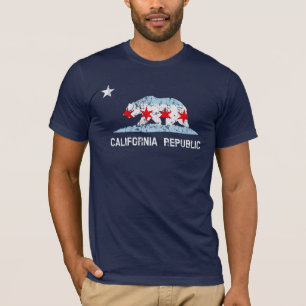 California Republic Chicago Transplant Flag Mashup T-Shirt