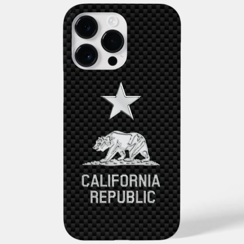 CALIFORNIA REPUBLIC Chrome on Carbon Fiber Case_Mate iPhone 14 Pro Max Case