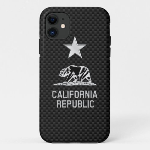 CALIFORNIA REPUBLIC Chrome on Carbon Fiber iPhone 11 Case