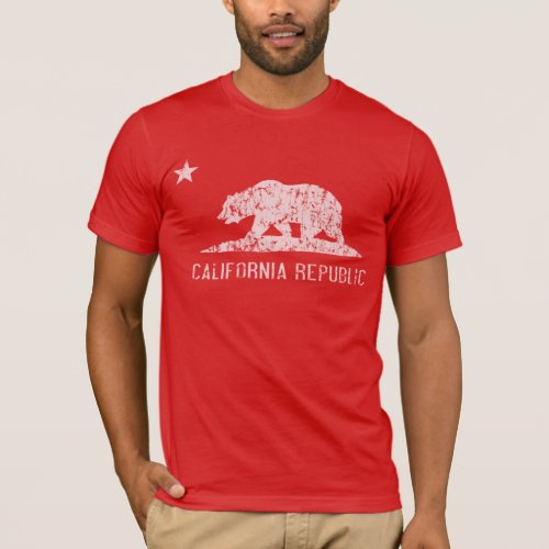 California Republic Distressed Dark T Shirt
