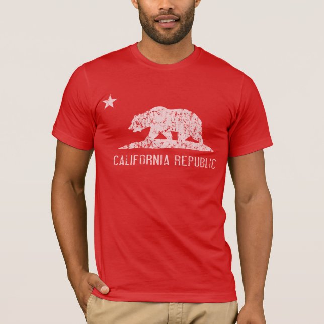 California Republic Distressed Dark T Shirt (Front)