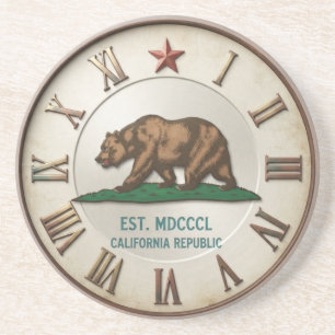 California Republic Est 1850 Flag Bear Coaster
