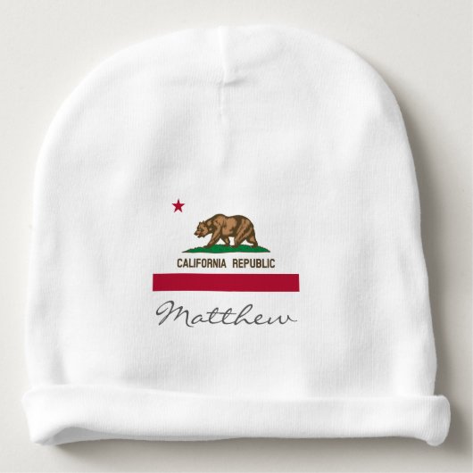California Republic flag baby hat for boy or girl (Front)