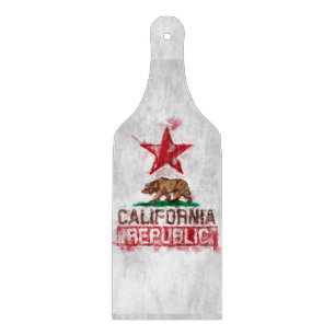 California Republic Flag Bear in Paint Style Decor Cutting Board
