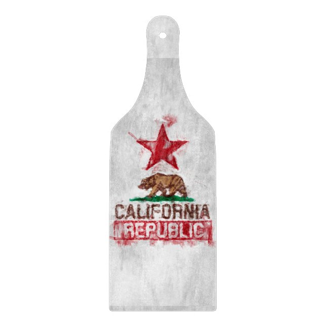 California Republic Flag Bear in Paint Style Decor Cutting Board (Front)