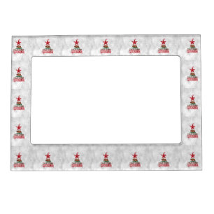 California Republic Flag Bear in Paint Style Decor Magnetic Photo Frame