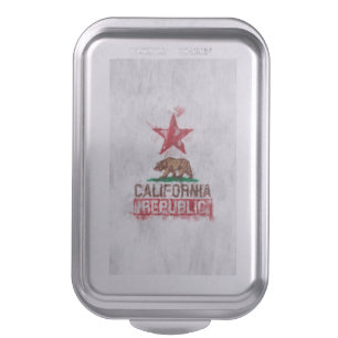 California Republic Flag Bear in Painterly Decor Cake Pan