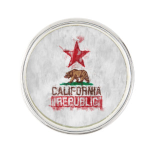 California Republic Flag Bear in Painterly Decor Pin