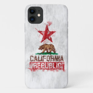 California Republic Flag Bear Painting Style Decor iPhone 11 Case