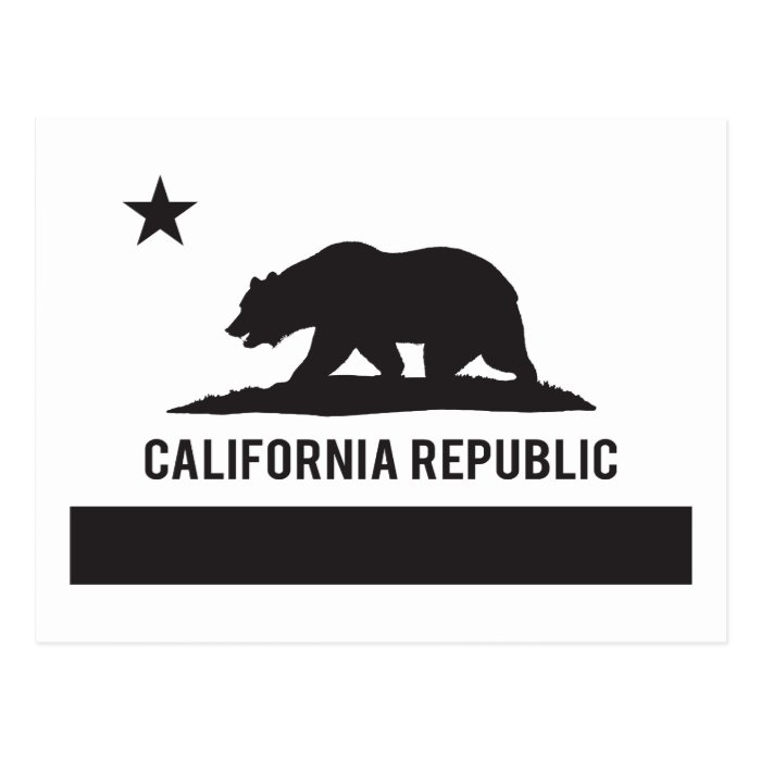 California Republic Flag   Black Post Card