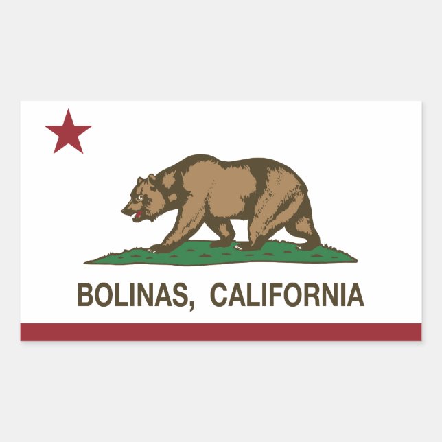 California Republic Flag Bolinas Rectangular Sticker (Front)