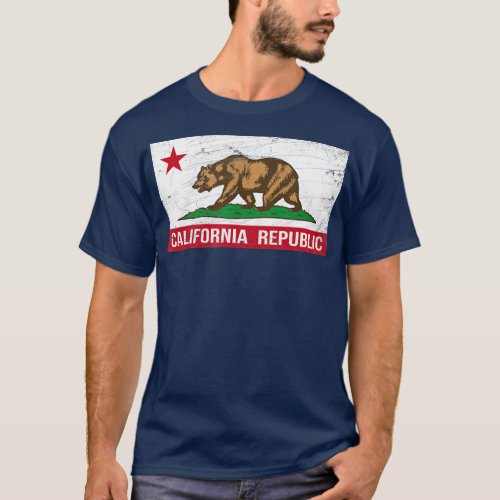 California Republic Flag  CA  Distressed Design  C T_Shirt