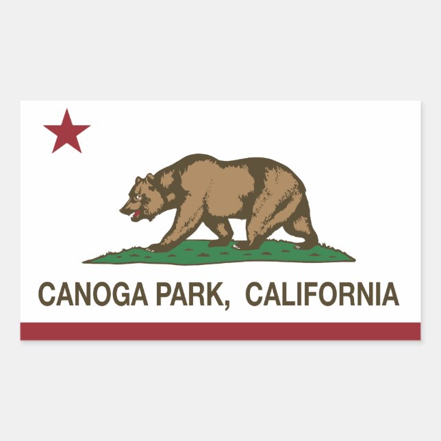 California Republic Flag Canoga Park Rectangular Sticker (Front)