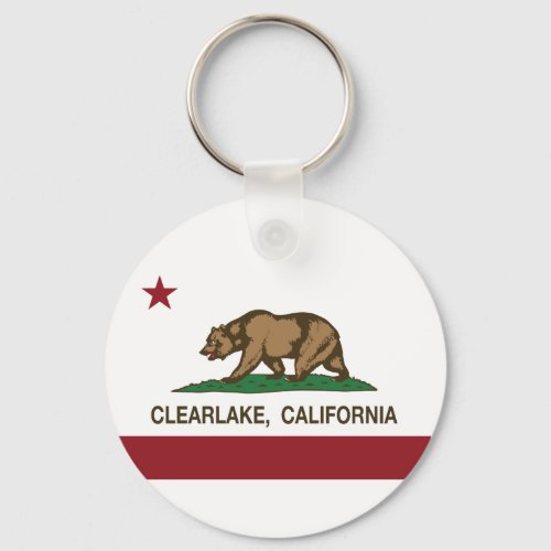 California Republic Flag Clearlake Keychain