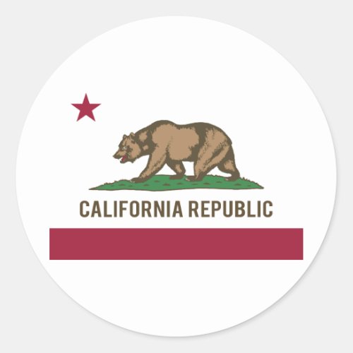 California Republic Flag _ Color Classic Round Sticker