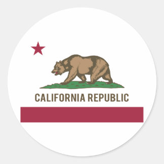 California Republic Flag - Color Classic Round Sticker