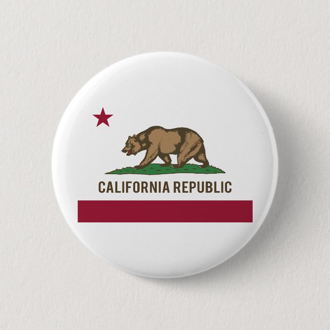 California Republic Flag - Color Pinback Button (Front)