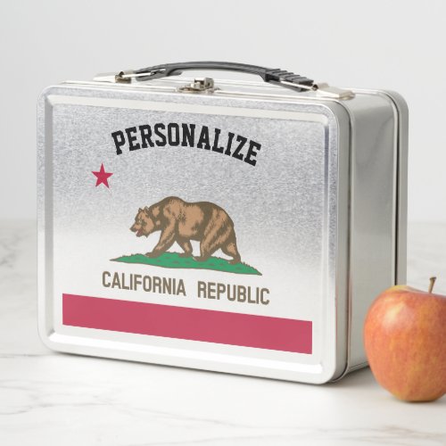 California Republic flag custom metal lunchbox
