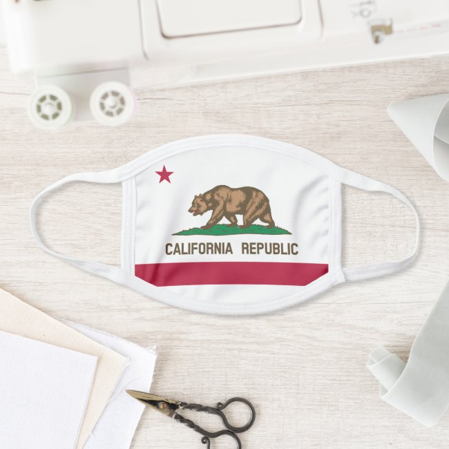 California Republic Flag Design Face Mask