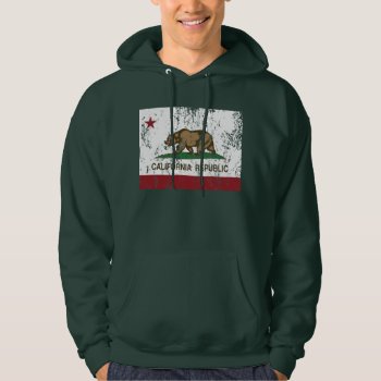 California Republic Flag Distressed Look Hoodie by CaliforniaFlag at Zazzle