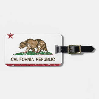California Republic Flag Distressed Look Luggage Tag