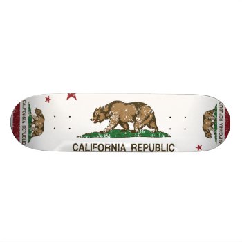 California Republic Flag Distressed Look Skateboard by CaliforniaFlag at Zazzle