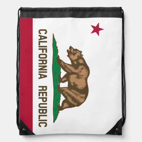 CALIFORNIA REPUBLIC flag drawstring backpack bag