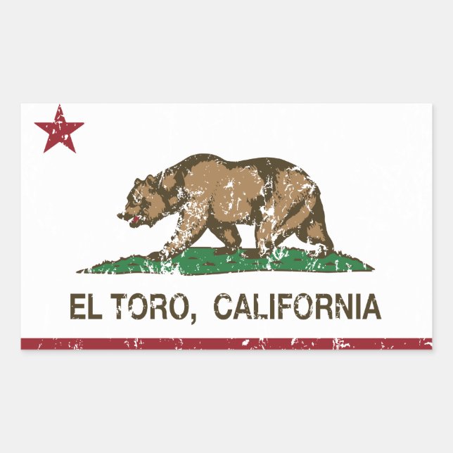 California Republic Flag El Toro Rectangular Sticker (Front)