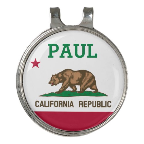 California Republic flag golf hat clip ball marker