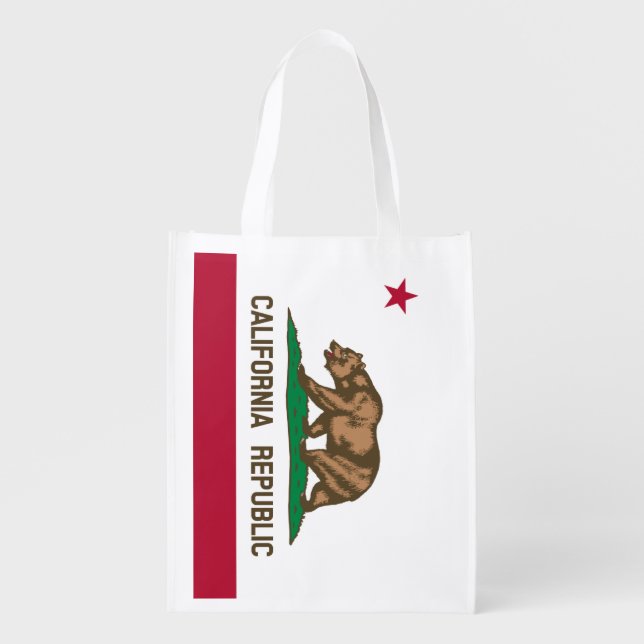 California Republic flag grocery shopping bag (Front)