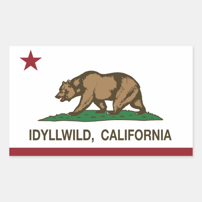 California Republic Flag Idyllwild Rectangular Sticker (Front)