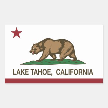 California Republic Flag Lake Tahoe Rectangular Sticker by LgTshirts at Zazzle