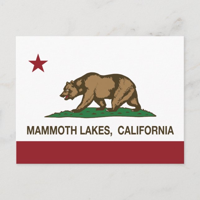California Republic Flag Mammoth Lakes Postcard (Front)
