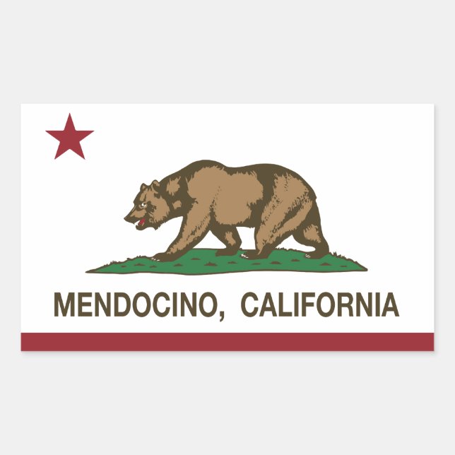 California Republic Flag Mendocino Rectangular Sticker (Front)