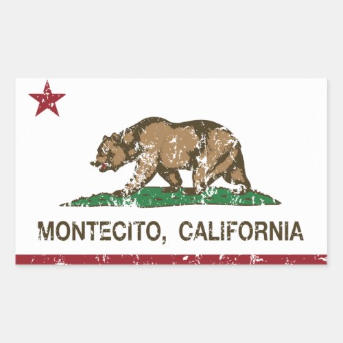 California Republic Flag Montecito Rectangular Sticker