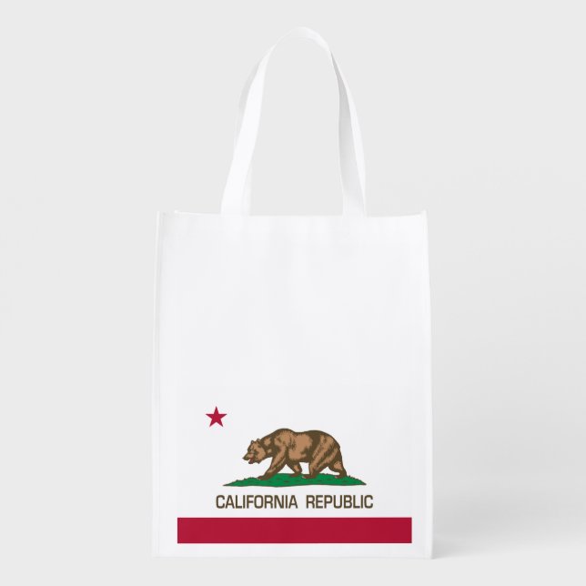California Republic (Flag of California) Grocery Bag (Back)