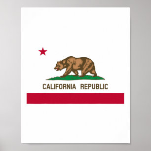 California Republic Flag Patriotic State Travel Us Poster