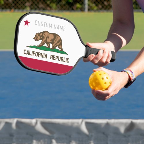 California Republic flag pickleball paddle racket