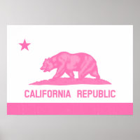 California Republic Flag (Pink)